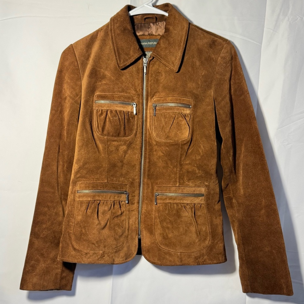 100% Genuine Leather Banana Republic Brown Jacket
